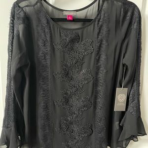 NWT- Vince Camuto black blouse